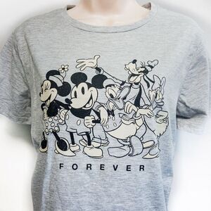 Mickey & Minnie Mouse Forever Grey T-Shirt Licensed Sz M